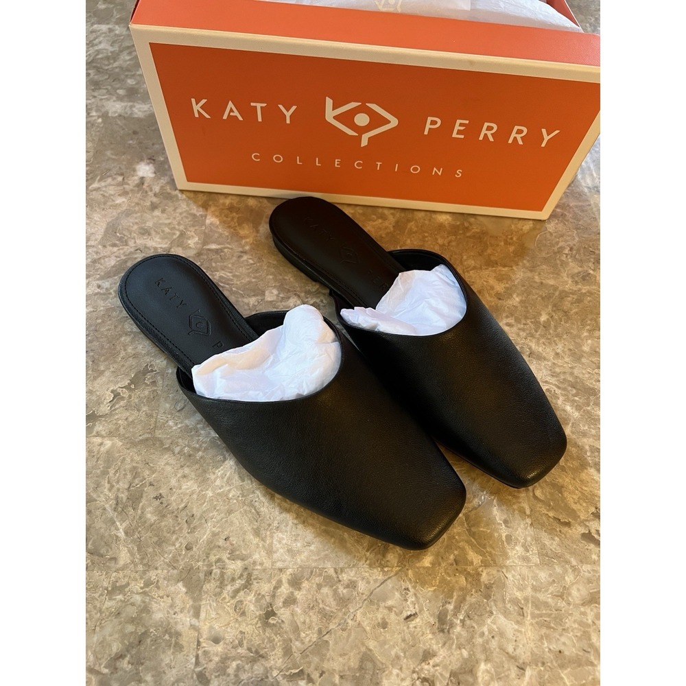 Katy Perry Women's  Size 9 Evie Mule Textured Faux Nappa Black Slide Shoes  NEW - Picture 6 of 7